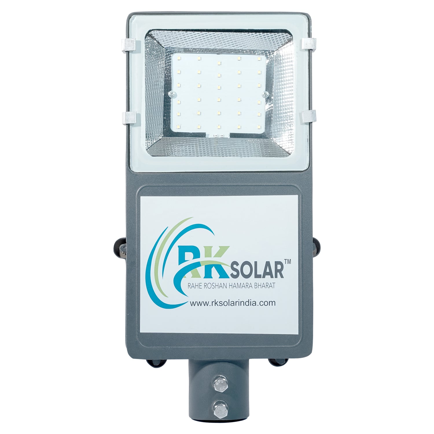 RKSSL-0006-RK 24 WATT SOLAR SEMI- INTEGRATED  STREET LIGHT INBUILT BATTERY HALF GLASS IP66 (ALLUMINIUM BODY)