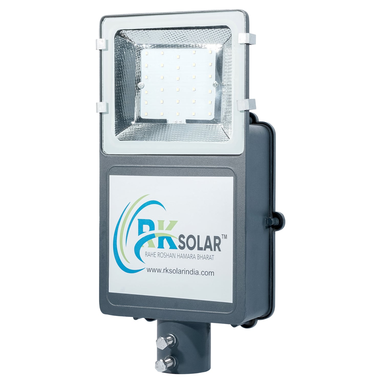 RKSSL-0005-RK 20 WATT SOLAR SEMI- INTEGRATED  STREET LIGHT INBUILT BATTERY HALF GLASS IP66 (ALLUMINIUM BODY)