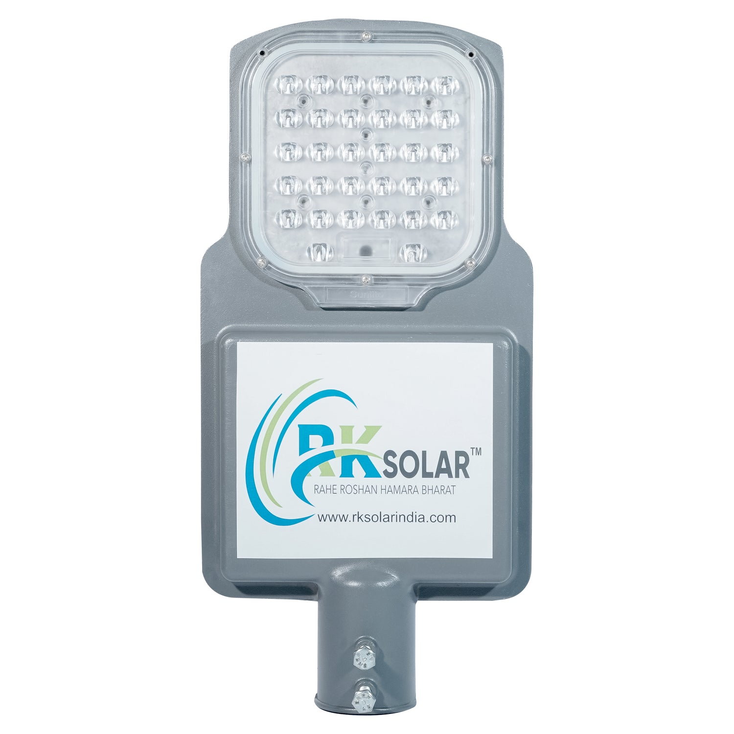 RKSSL-0008-LENS-RK 24 WATT SOLAR SEMI- INTEGRATED  STREET LIGHT INBUILT BATTERY LENS MODEL IP66 (ALLUMINIUM BODY)