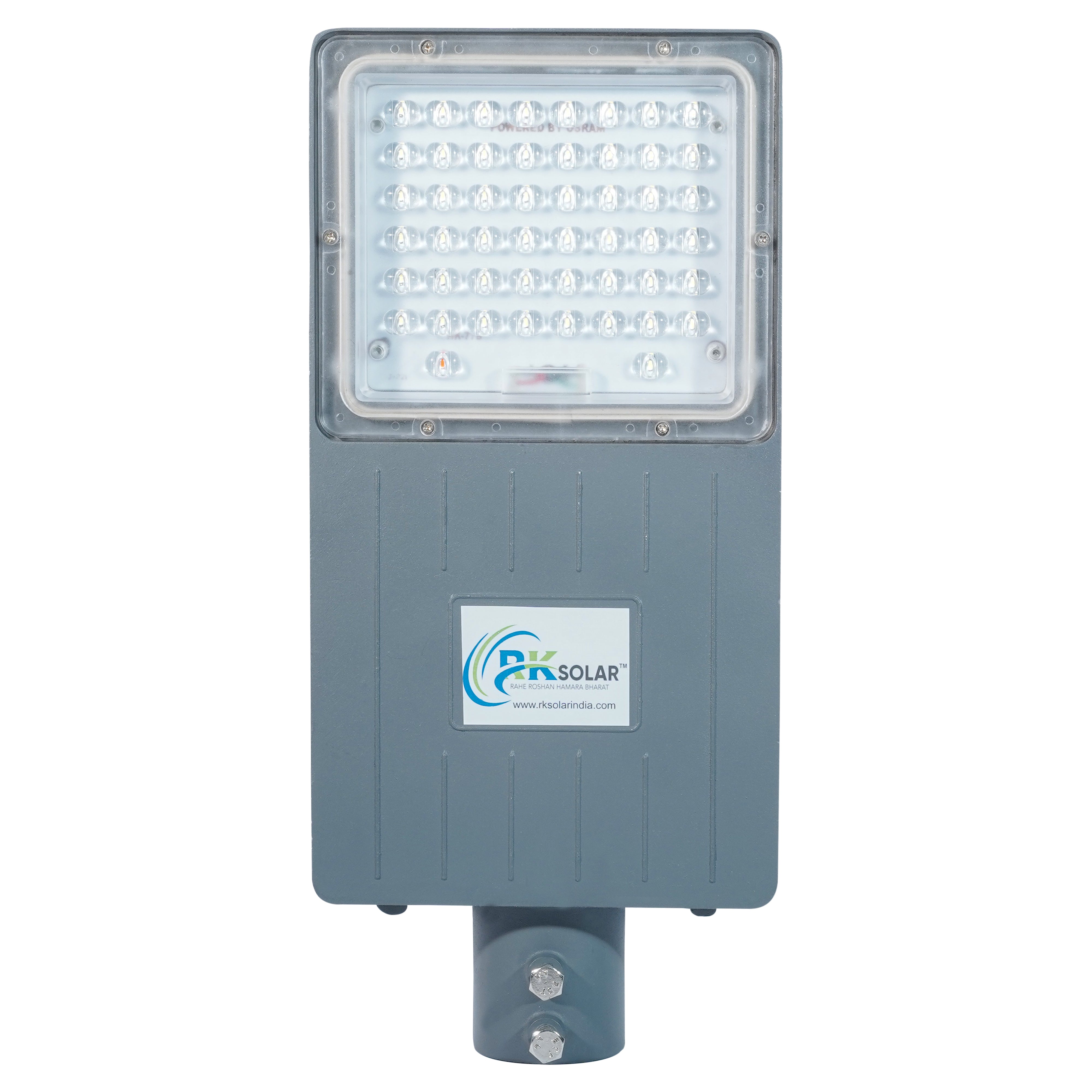 RKSSL-0009-LENS-RK 30 WATT SOLAR SEMI- INTEGRATED  STREET LIGHT INBUILT BATTERY LENS MODEL IP66 (ALLUMINIUM BODY)